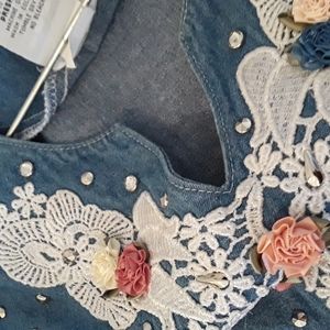 Spotlight vintage denim blouse cottage core size large/xl